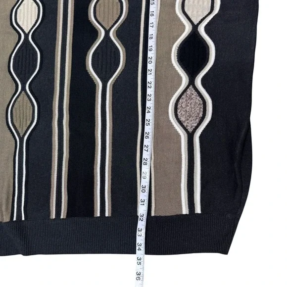 VTG Cellini Sweater Size 2XLT Coogi Style Textured Cosby 3D Knit 90's Deadstock - Picture 6 of 11